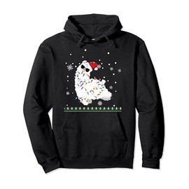 Funny Santa Alpaca Llama Christmas Xmas Decoration Pyjamas Llama Jumper Hoodie
