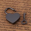 Mini Padlocks, Vintage Heart Shape Key Padlocks Gun Black Metal