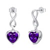 February Amethyst Birthstone Infinity Stud Earrings - Shysnow 925 Sterling
