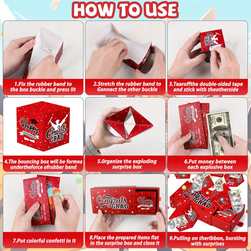 WenmthG Graduation Surprise Gift Box Explosion for Money - 10