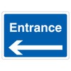 V Safety Entrance - Blue Arrow Left 210 x 297