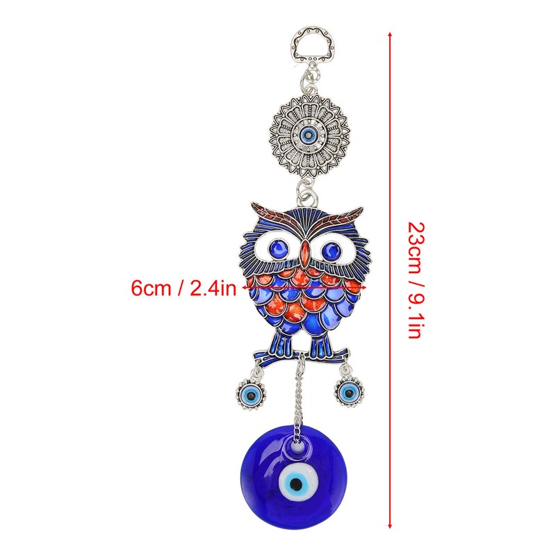 Blue Eye Owl Keychain Good Luck Beautiful Blessing Amulet Car