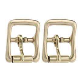 The Lord of the Tools 2 Pcs 20mm Solid Brass Hobble Roller Buckles Square Buckles Belt Strap Buckles Replacement Part Suitable for Belt Strap Boots Bags and DIY Leather Craft