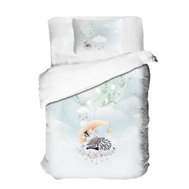 Arle-Living 2-Piece Baby/Children's Bed Linen – Dwarfs Edition – 100 x 135 cm + 40 x 60 cm – 100% Cotton (Zebra)