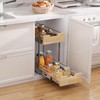 Sikarou Pull Out Cabinet Organizer,Heavy-Duty Slide Out Shelf, Wood and