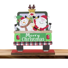 ALLY-MAGIC Christmas Wooden Centerpiece Sign, Christmas Table Decorations, Christmas Santa Clause Sign for Winter Xmas Party Table Top Home Shelf Decoration, for Kids and Girls Y3QCBJ (A)