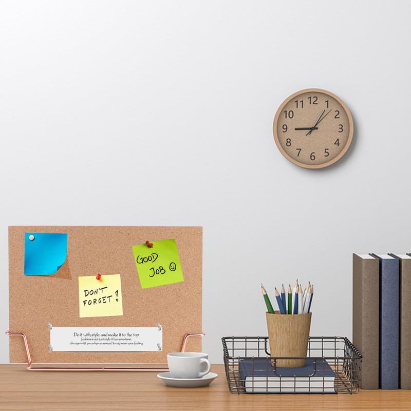jojofuny 31x23cm Cork Board with Stand, Double Sided Cork Notice
