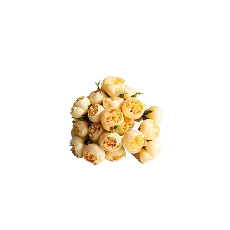 Flores de seda de peonía, 27 cabezas, florero de mesa,