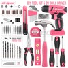 Hi-Spec 58pc Pink 8V USB Electric Drill Driver & Household