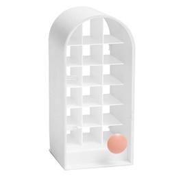 18 Spaces Lipstick Storage Rack Castle Molding Dustproof ABS Lipstick Organizer for Makeup Cosmetics White