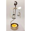 HOKHBCW Rotary Candle Holder Spinning Candleholder Metal Small Gift (Moon+cat)