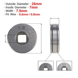 2X Wire Feed Drive Rollers Roll Wheels 25mm Diameter Knurled Groove Fit for SSJ16 Wire Feeder MIG MAG Welders Equipment Parts (0.6mm/0.8mm)
