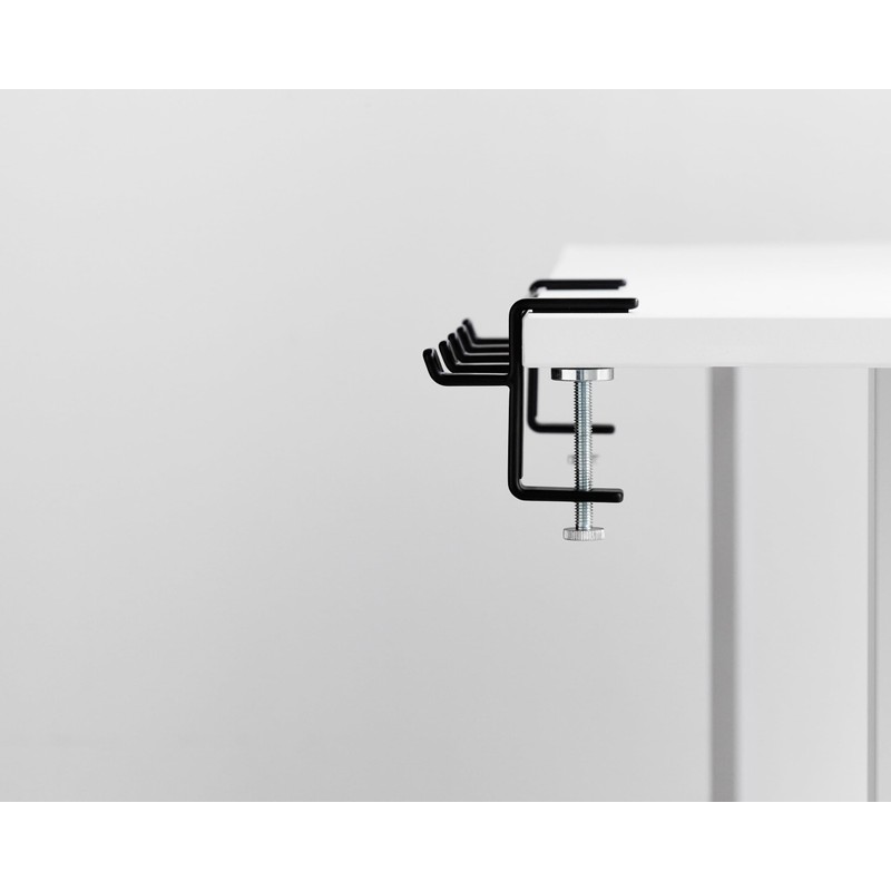 Yamazaki 1577 Tower Table Clamp Hook, Black, Steel, Minimalist, 30.5