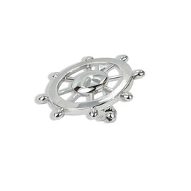 Vintage Nautical Sailboat Navy Rudder Anchor Brooch Pin Sailor Seaman Badge Jewelry Ship Wheel Pin (Silver Rudder)