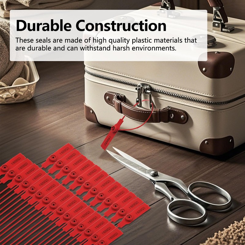 (500pcs) 11 inch Plastic Numbered Security Seal Pull Tight Padlock