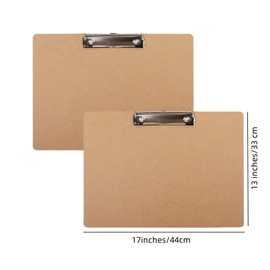 2 Pieces Landscape Clipboard with Clip,Large Wooden Drawing Clipboard,Watercolor Boards,Work clipboard for Painting,Sketching,Engineering Drawings,Dooding,Note Taking Office Supplie (Brown, 11x17)