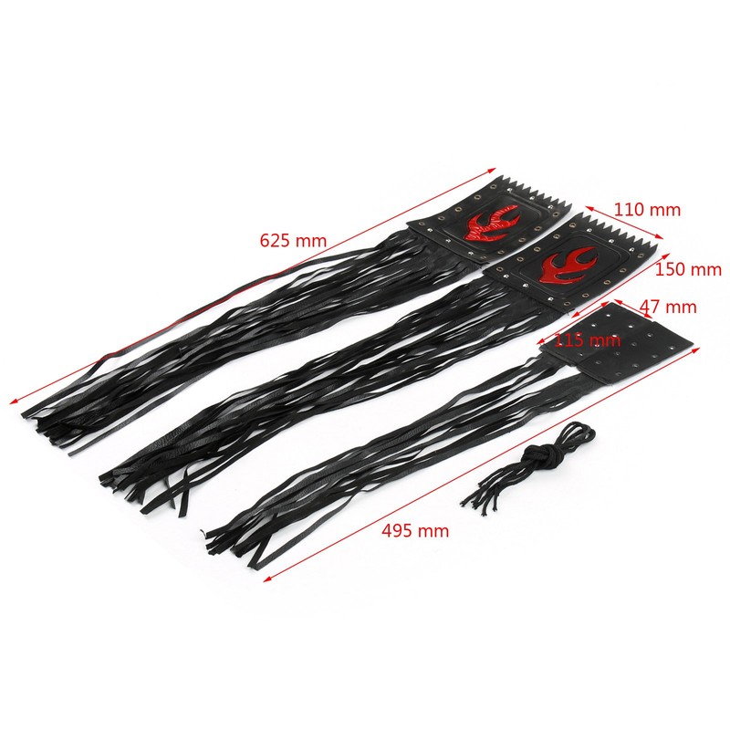 Mad Hornets Motorcycle Leather Handlebars Grip Lever Covers Fringe Clutch