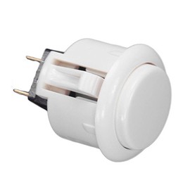 Sanwa Denshi OBSF-24-W Push Button with Push Button 0.9 inch (24 mm) White