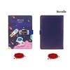 Mazeran Combination Lock Journal, PU Leather Hard Cover Space Astronaut
