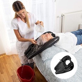 MUNSKT Inflatable Hair Washing Tray with an Air Pump, Portable Basin for Seniors Children Pregnant Wounded Disabled, Mobile Salon Equipment in Bed or on Wheelchair