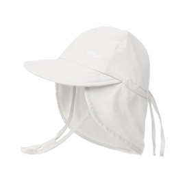 FURTALK Baby Sun Hat with Neck Flap Toddler Children UPF 50+ Adjustable Boys Girls UV Protection Summer Hat Beach Swimming Hat, White, 6-24 months