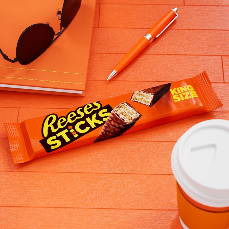 REESE'S STICKS Milk Chocolate Peanut Butter Wafer King Size, Candy