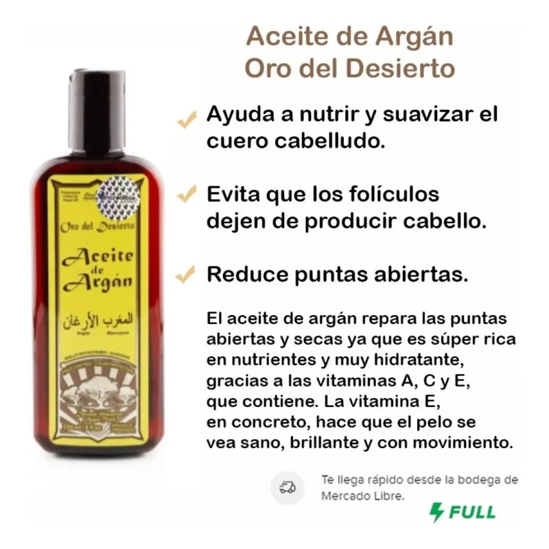 Aceite De Argán Oro Del Desierto Incredible Products 250 Ml