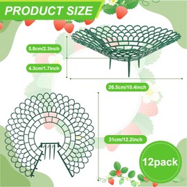 Beautywen 12 Pcs Strawberry Supports Petal-shaped Strawberry Stand Plastic Fruits Growing Rack Balcony Vegetable Rack Planting Garden Accessories with 3 Sturdy Legs for Vegetable Garden Orchard