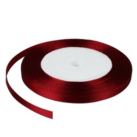 Maroon Red - 22-25 METRES X 6MM Satin Ribbon for Wedding Favour/Craft/Gift WRAP/Party/Events, Decoration, Cloth, SEW, Cars, Floral - GCS London