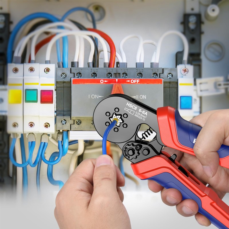 Dual Bootlace Ferrule Crimping Tool, 0.25-6mm² Hexagonal Crimping Tools, Preciva