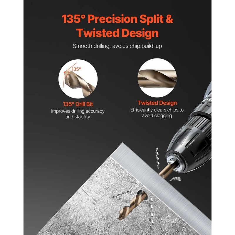 M35 High Speed Steel Drill Bit Set 29 Pcs TiCN