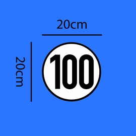 tradercat Car Sticker for Trailers, Motorhome, Truck, Bus 100 km/h, Speed 20 cm x 20 cm, for All Surfaces, Tailgate, etc. Digital Print (3)