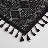 Ronaldecor Black Boho Linen Textured Tassel Sheer Lace Curtains, Chic