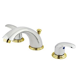 Elements of Design Daytona EB6964LL Widespread Lavatory Faucet with Brass Pop-Up, 8-Inch to 16-Inch, Polished Chrome/Brass