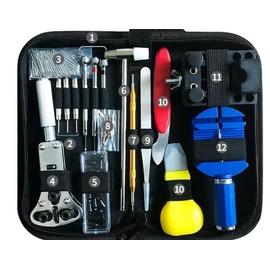 WatchToolz Watch Repair Tool Kit Leather For Invicta Watchband Adjustment 147PC Battery Rep