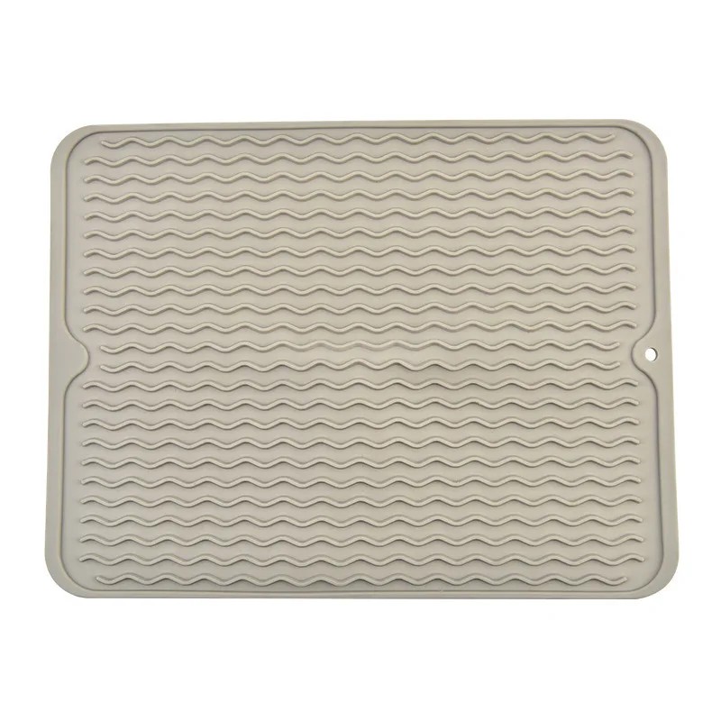 Silicone Dish Drying Mat for Kitchen Counters – Heat-Resistant Drip