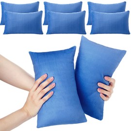 Geelin 6 Pack Small Pillows 11"x7" Microfiber Mini Pillows for Travel, Sleeping, Nap Tiny Soft Machine Washable Cushion for Pets, Dogs Neck, Wrist, Knee, Lumbar Support(Blue)