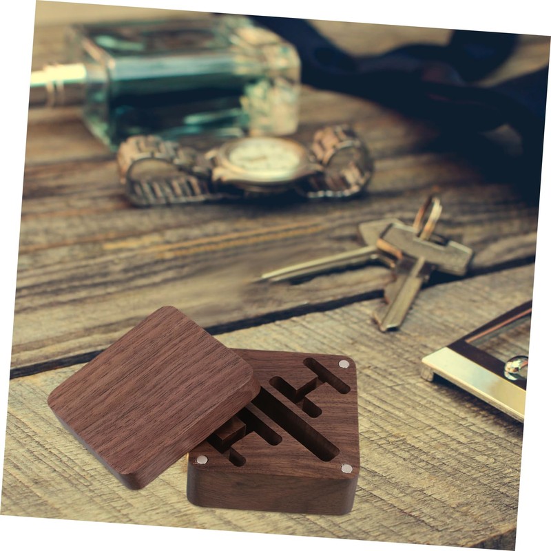 TOVINANNA Wood Cufflinks Box for Men Elegant Jewelry Organizer Travel
