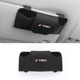 TRD Sports Exclusive Sunglasses Holder, TrD Sports Exclusive Logo, Eyeglass Holder, For All Series, For Cars, Glasses Case, Easy Installation, Protects Glasses, Sun Visor, Leather, Car Storage, Car