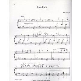 Raindrops Mid Intermediate Piano Solo Sheet Music 1996 Ruth Norman Willis