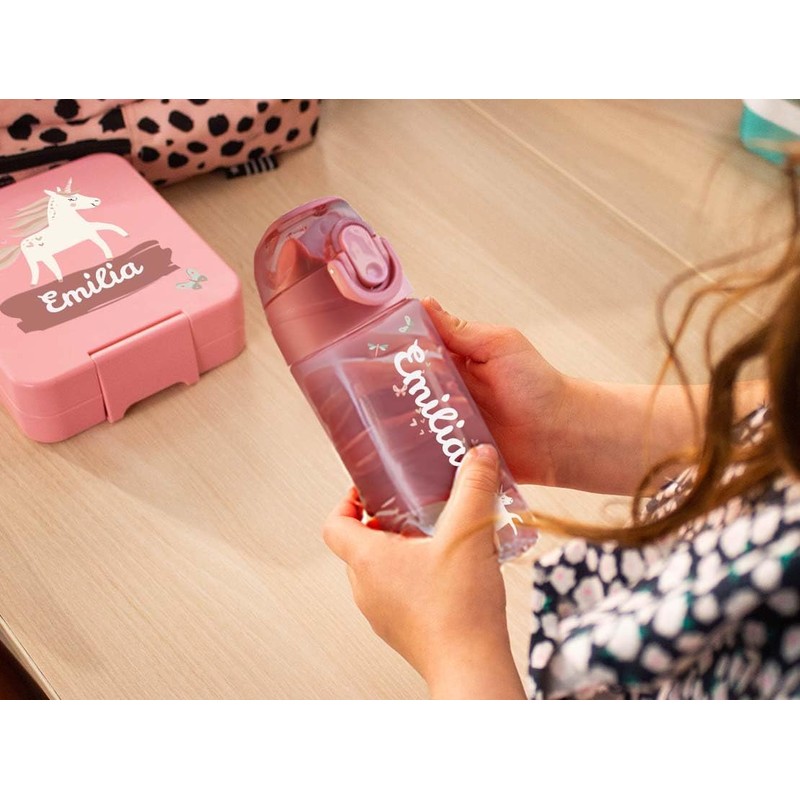 gutmarkiert Water Bottle with Name and Motif, Dishwasher-Safe and BPA-free