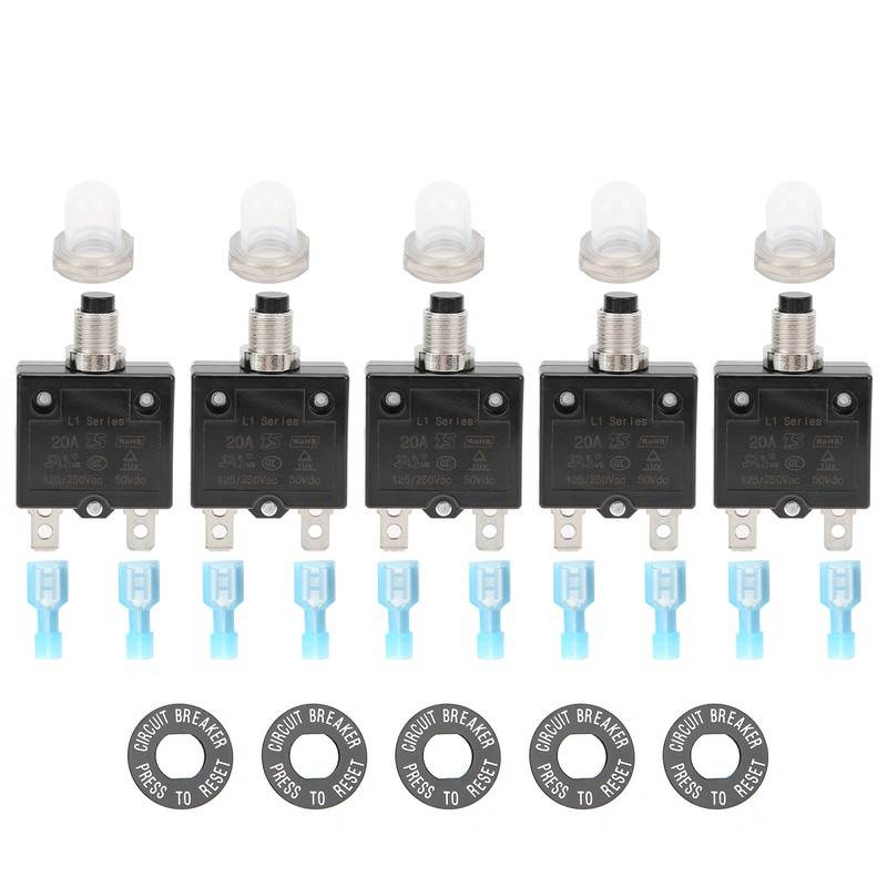 20A Overload Thermal Circuit Breaker with Quick Connect Terminals Waterproof