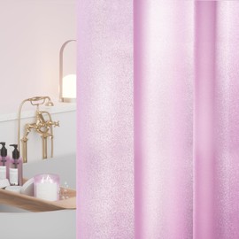 Seenus Waterproof PEVA Shower Curtain Liner Extra Long 72 x 84 inch, Dreamy Pink Sparkle Shower Curtain or Liner with 3 Large Magnets, Lovely Glitter 84'' Tall Bathroom Shower Curtain Lightweight