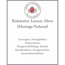 Lerbs & Hagedorn, Lemon Move (Moringa Verbena) | 1 kg (approx. 81 litres) Lemongrass, Moringa Leaves, Verbena, Mango Cubes