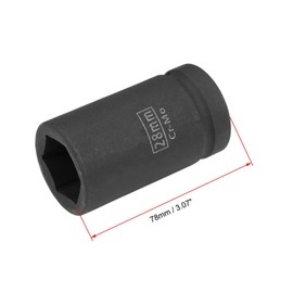 TOP-VIGOR 3/4-Inch Drive by 28mm Deep Impact Socket, 6-Point, Durable Reliable Cr-Mo Alloy Steel, Metric for Home Car Repair