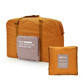 Lightweight Foldable Travel Duffel Bags 25L - Carry on Luggage Duffel for Overnight, Holiday, Shopping, Weekends, Outing, Gym & Sports (Orange)