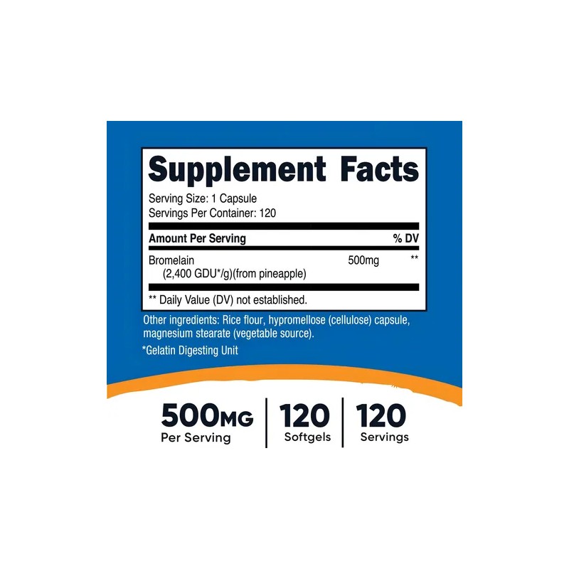 Bromelaina De La Piña 500 Mg Con 120 Servicios Para