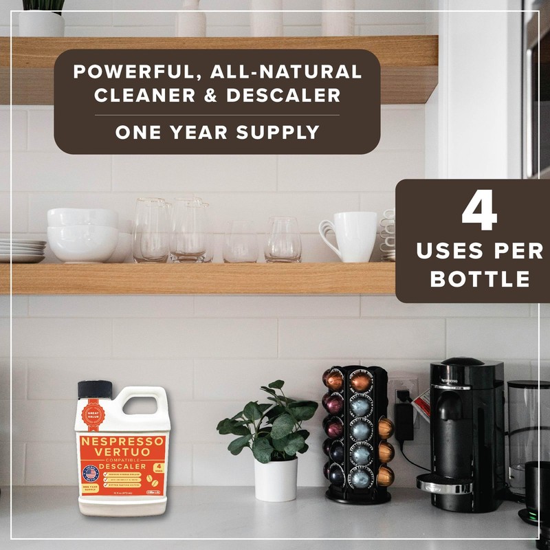 Tillbrook Descaler Compatible with Nespresso Vertuo Machine - 1 YEAR