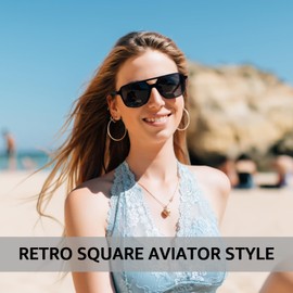 SIPHEW Aviator Light Tinted Driving Sunglasses for Women Men, Retro Anti Glare Polarized UV400 Protection Shades