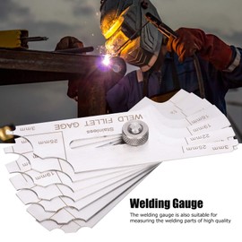 Inchamp Metric Welding Fillet Gage Weld Set Gage Welding Gauge Inspection Gauge Welder Inspection Gauge Bridges for Boilers